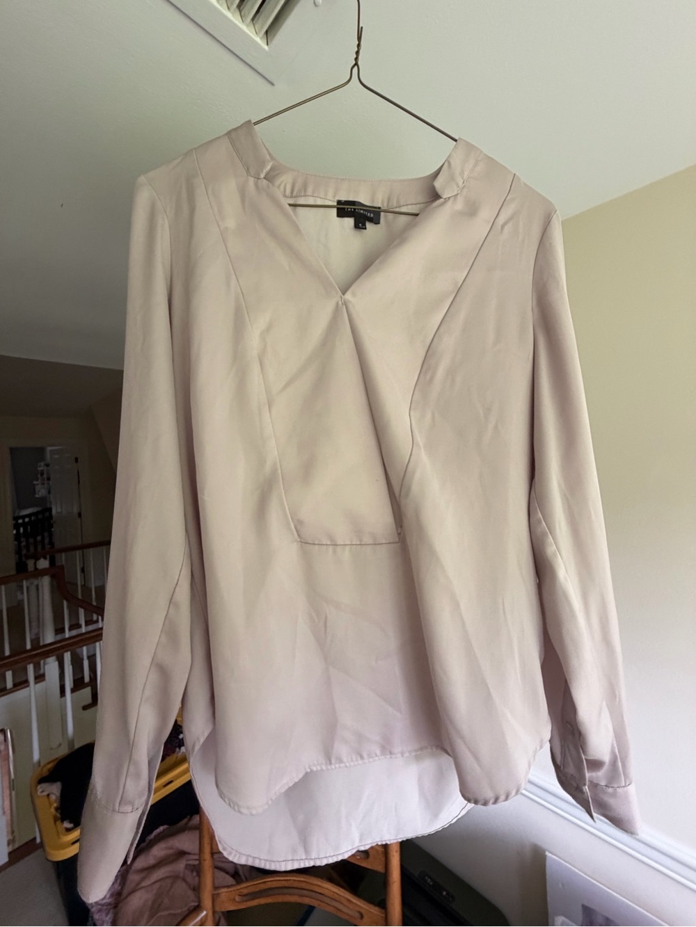 The Limited Light Taupe V-Neck Long Sleeve Blouse